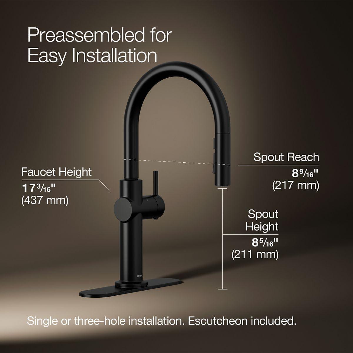 Crue Touchless Pull-Down Kitchen Sink Faucet with Three-Function Sprayhead
