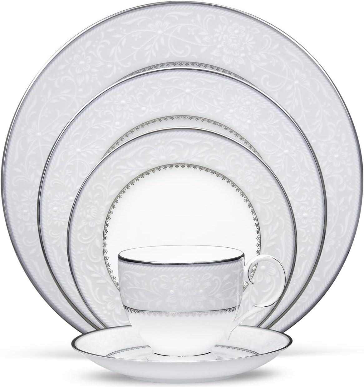 Brocato Floral Porcelain 5-Piece Place Setting with Platinum Band