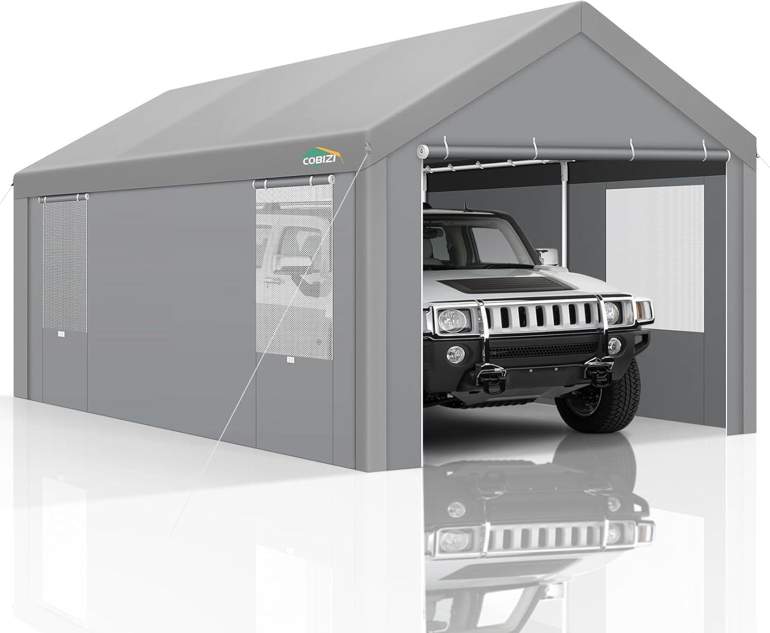 Cobizi Carport 10'x20' Heavy Duty Portable Garage, Upgraded Car Canopy