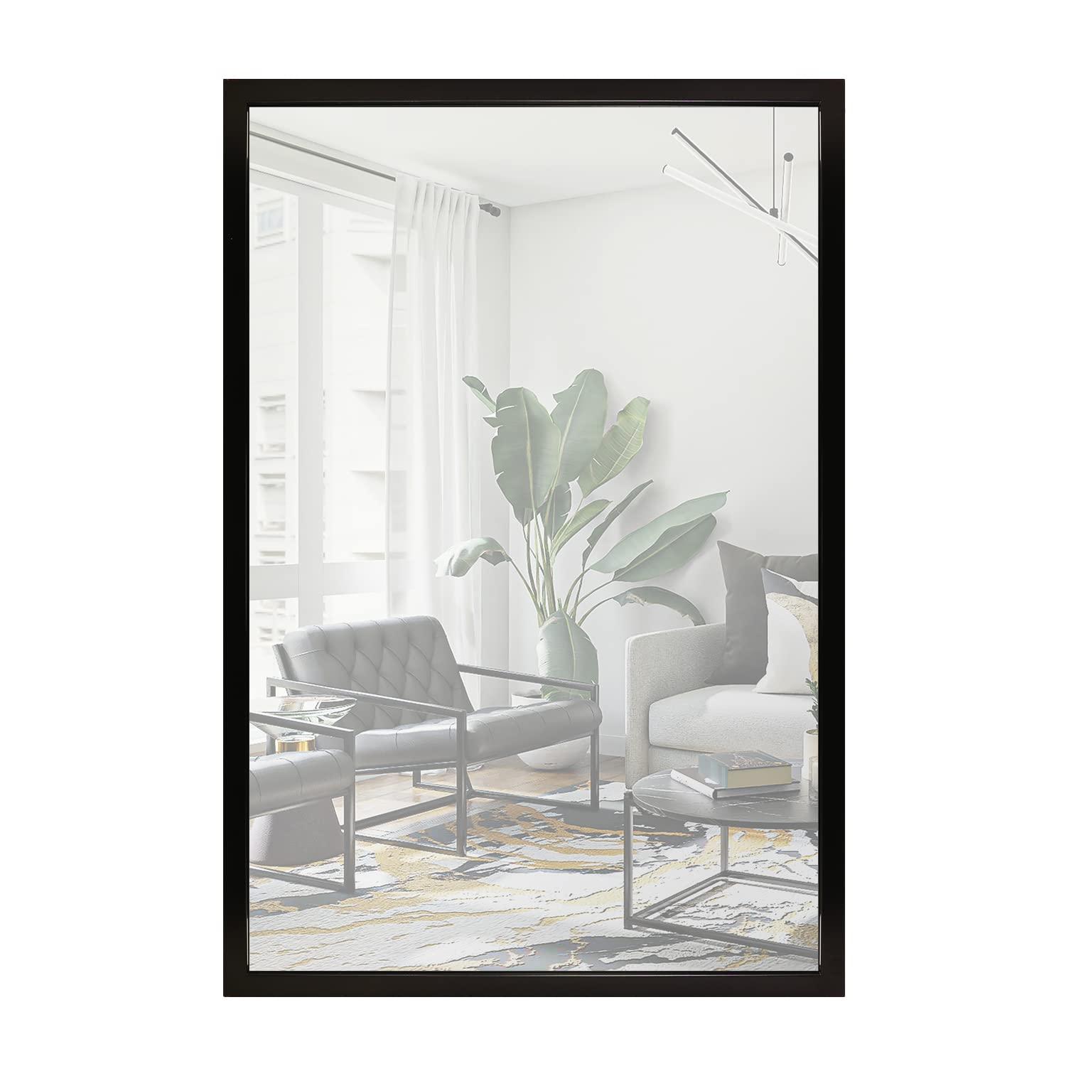 20x30 Black Rectangle Wall Mirror