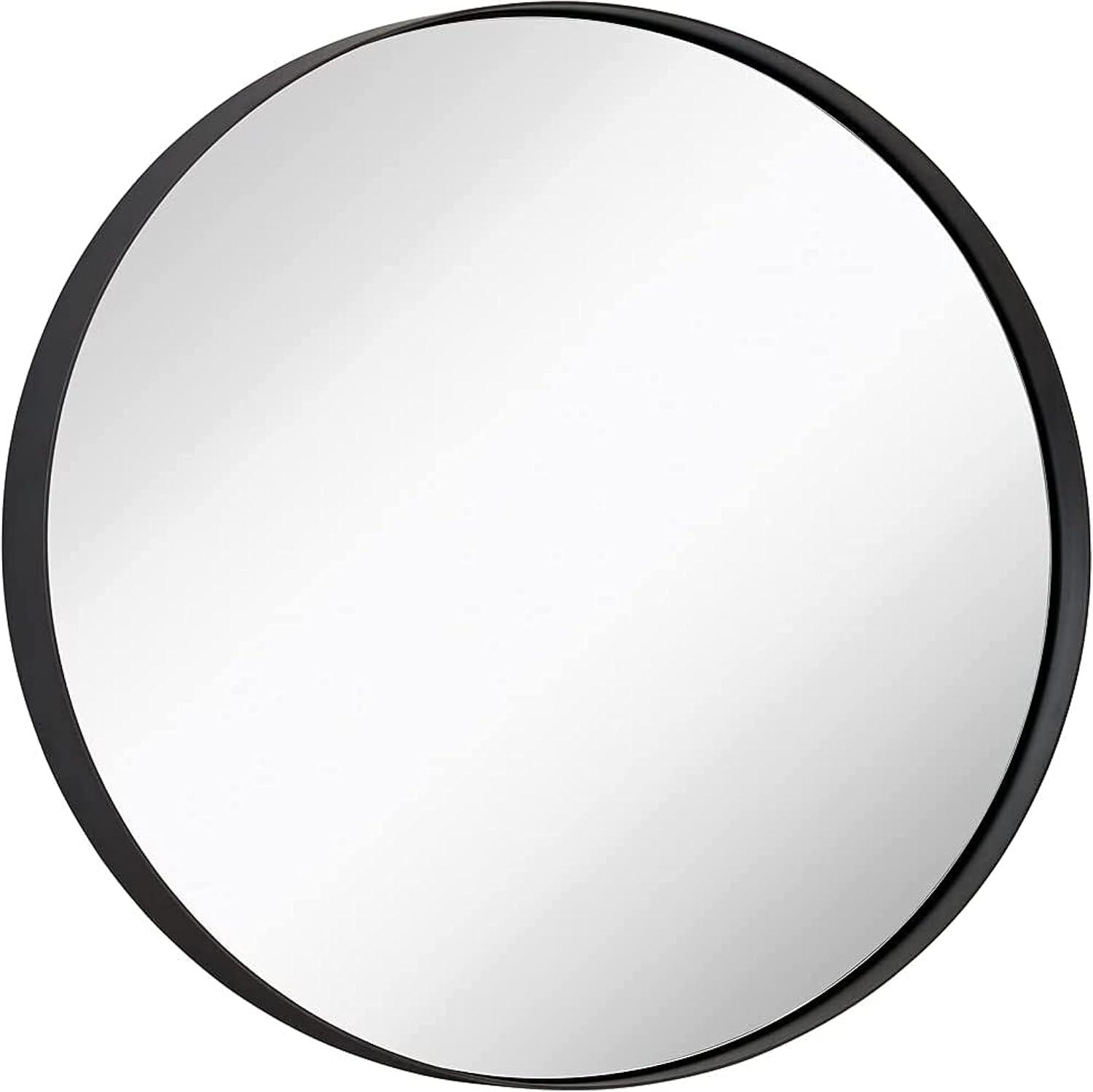 Hamilton Hills 24" Bronze Circle Deep Set Metal Round Frame Mirror Contemporary