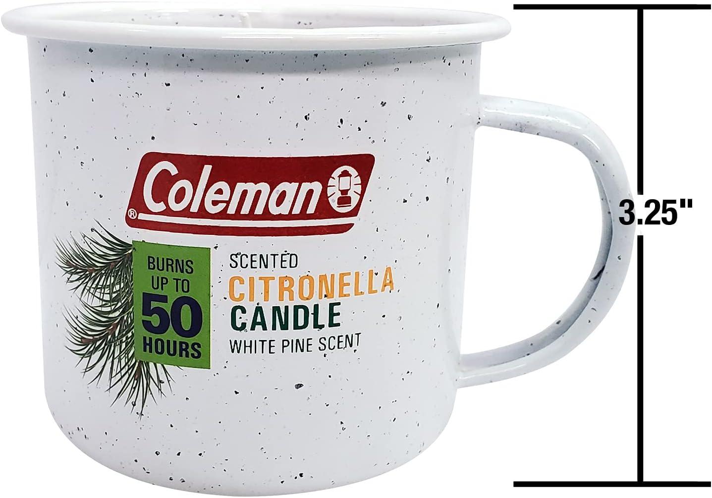 Coleman Retro Logging Citronella White Mug Candle with Pine Scent