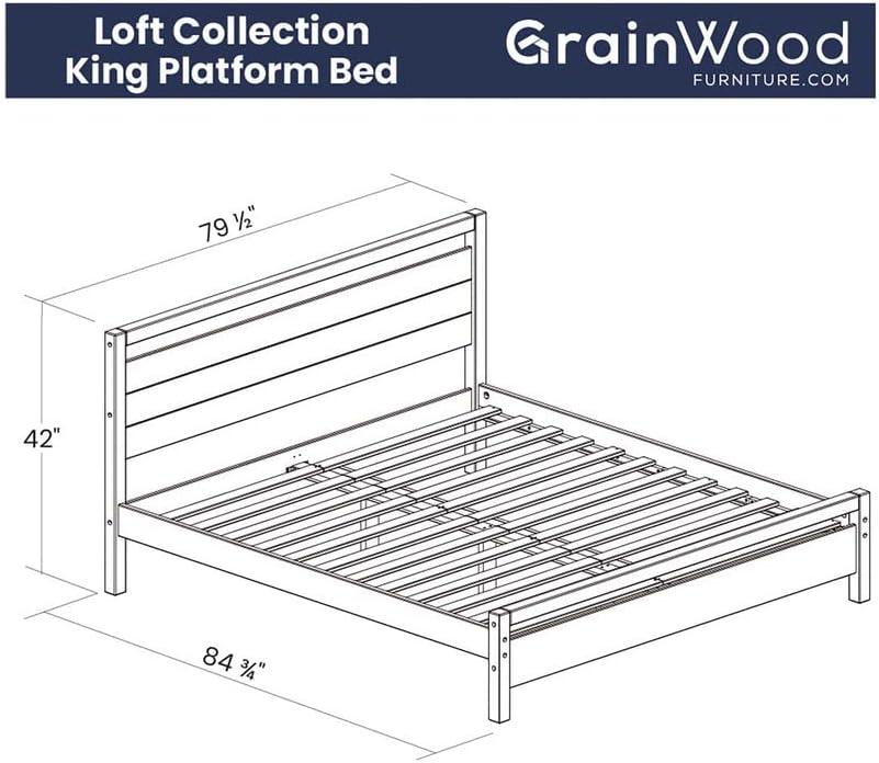 Loft Solid Wood Panel Bed