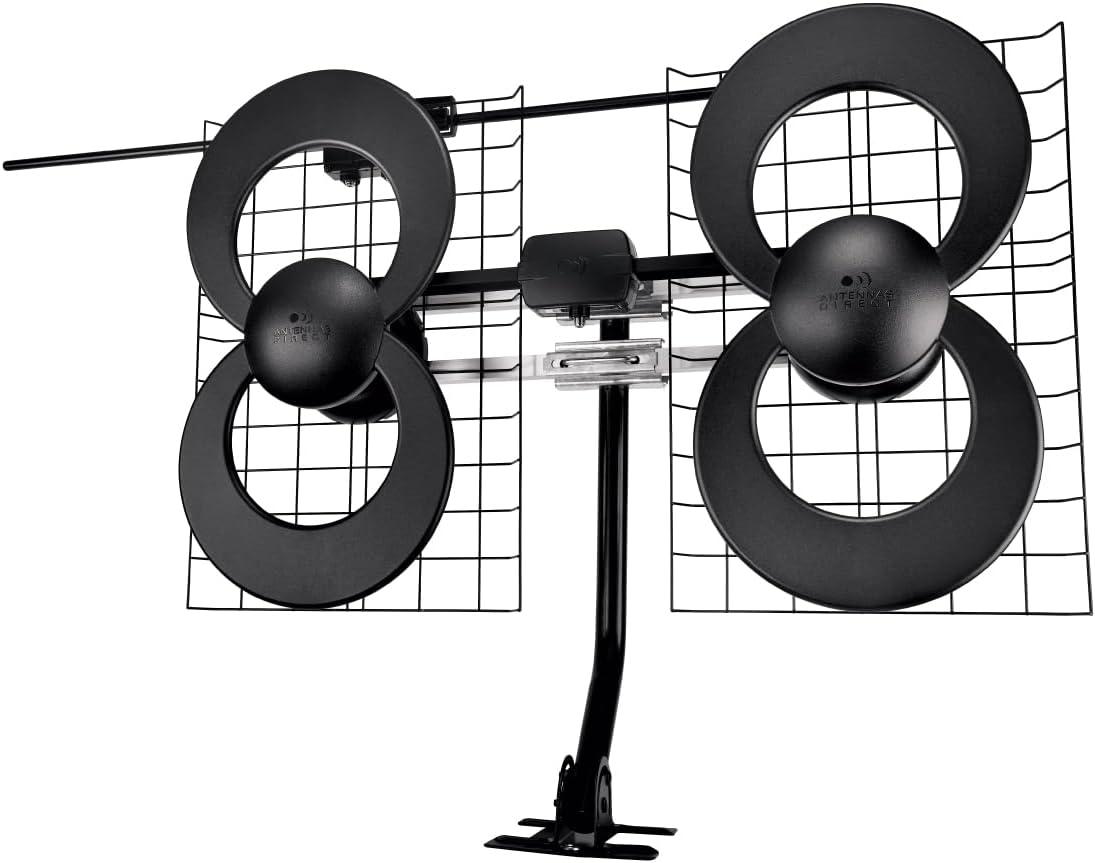 Antennas Direct® ClearStream 4 UHF Indoor Outdoor TV Antenna, Multi-Directional, 70+ Mile Range, 4K 8K UHD, NEXTGEN TV in Black