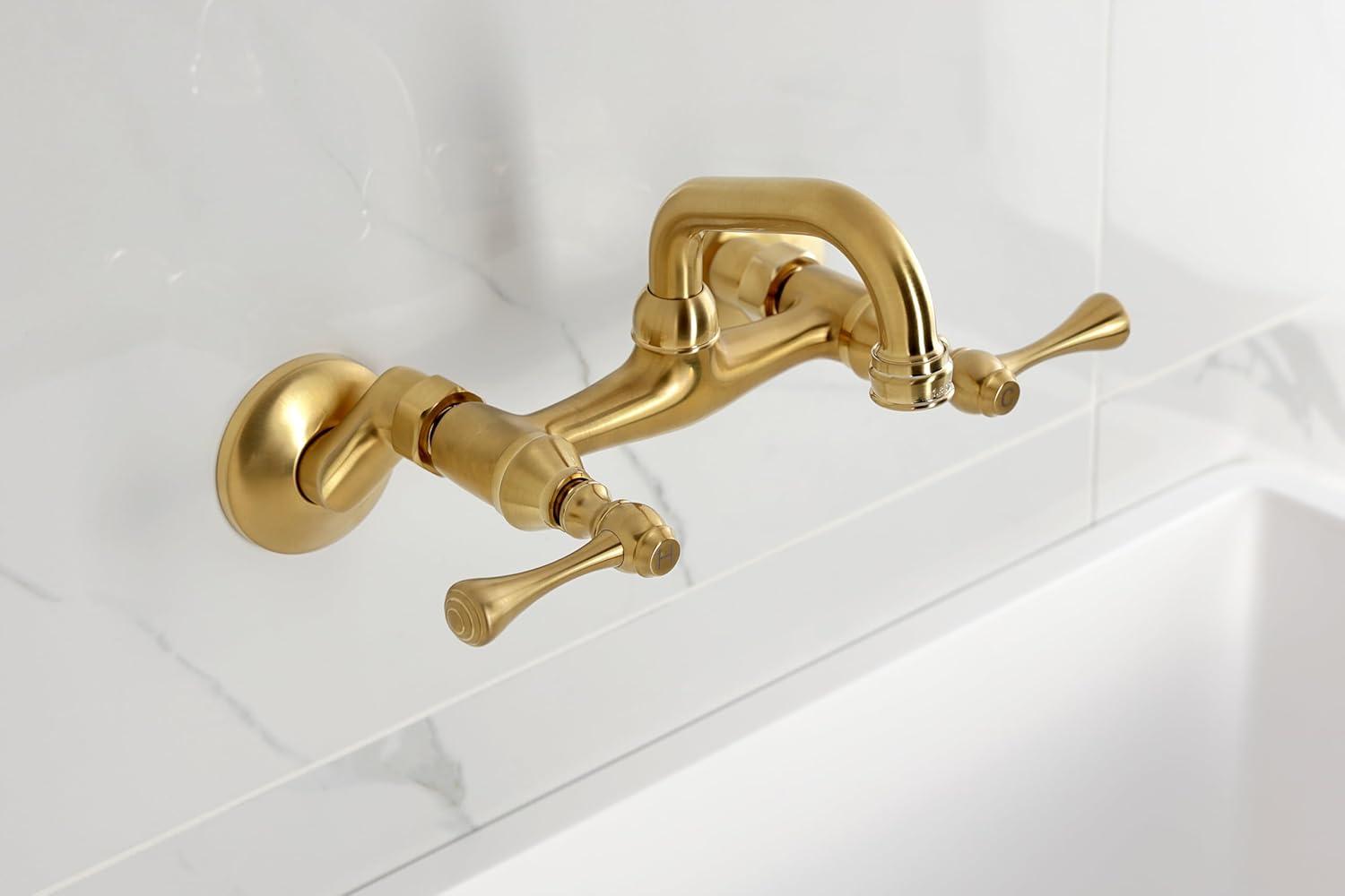 Kingston Brass Kingston Two-Handle 2-Hole Wall Mount Bar Faucet