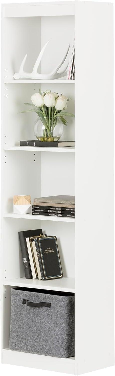 Axess Narrow 5-Shelf Narrow Bookcase Pure White