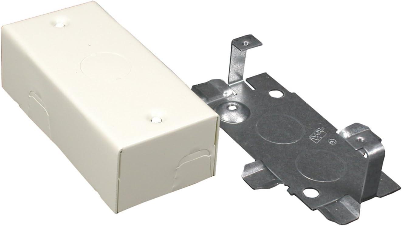 Wiremold Metal Raceway, Extending Power On-Wall Utility Box Fitting, Ivory, V57242