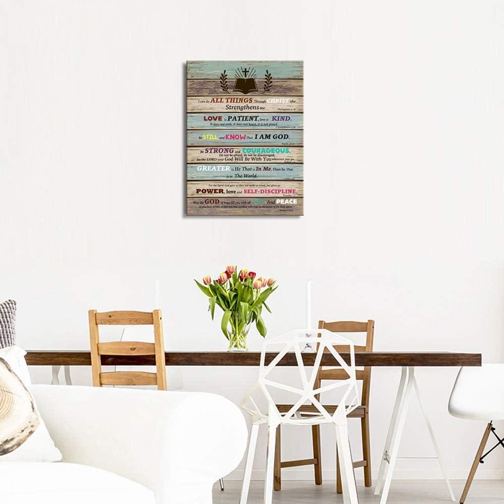 Rustic Farmhouse Bible Verse Canvas Wall Art