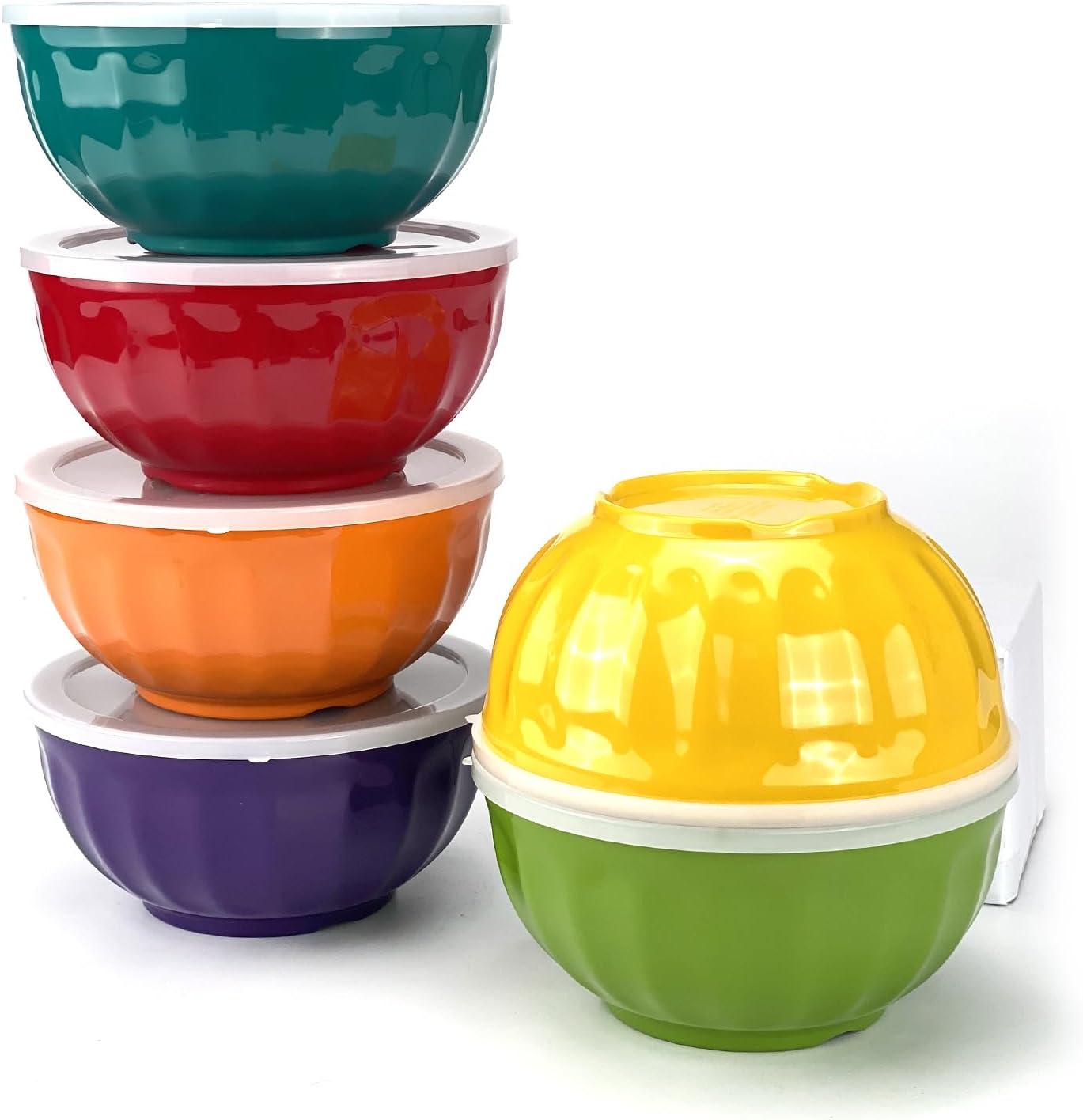 Rainbow Melamine 6-Piece Assorted Color Bowl Set