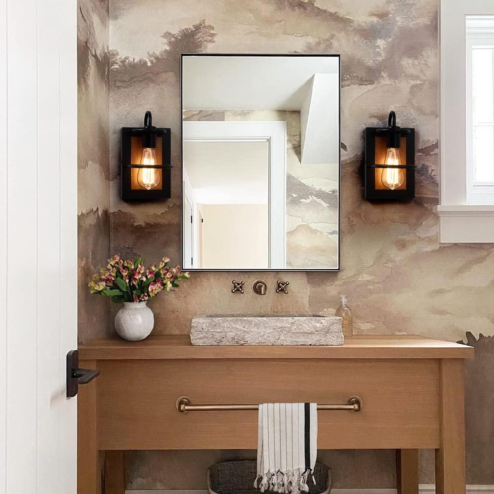 Pynsseu Dimmable 2-Light Matte Black Indoor Wall Sconces (2 Count)