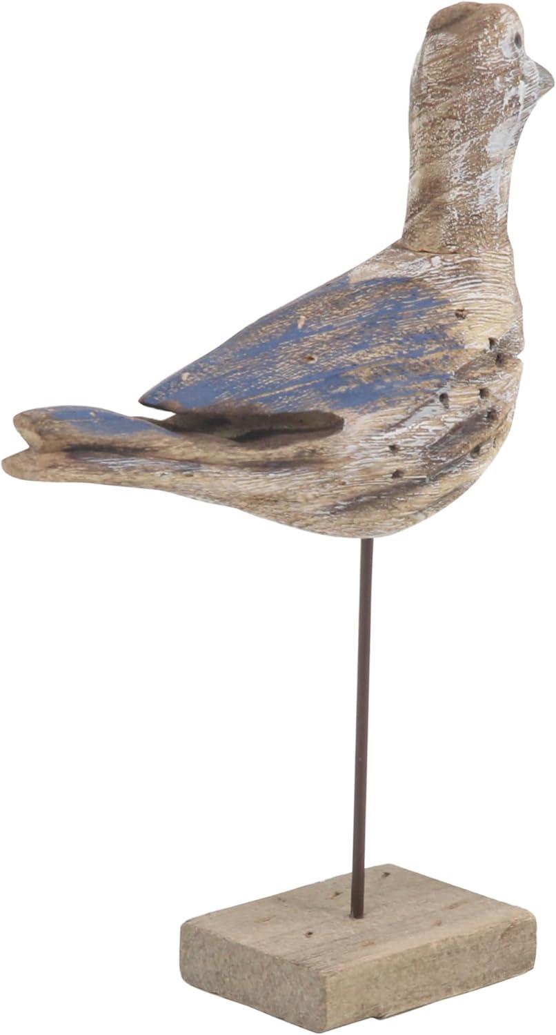 Coastal Charm Distressed Wood Bird Sculptures - Set of 3