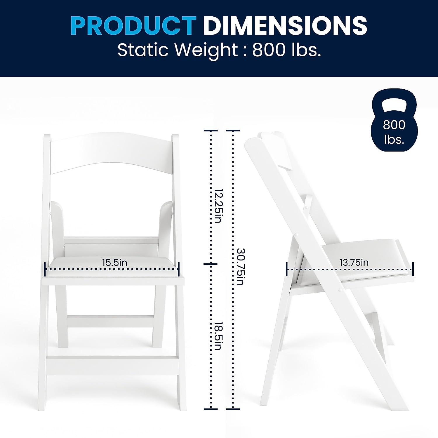 Inbox Zero Hercules Resin Folding Chair - 800LB Weight Capacity Event Chair (Set of 2)