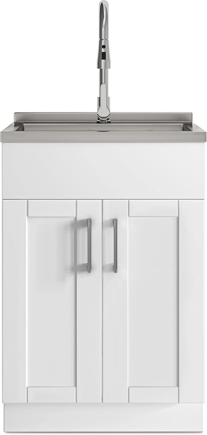 Modern Wide Shaker 24" Utility Sink & Cabinet