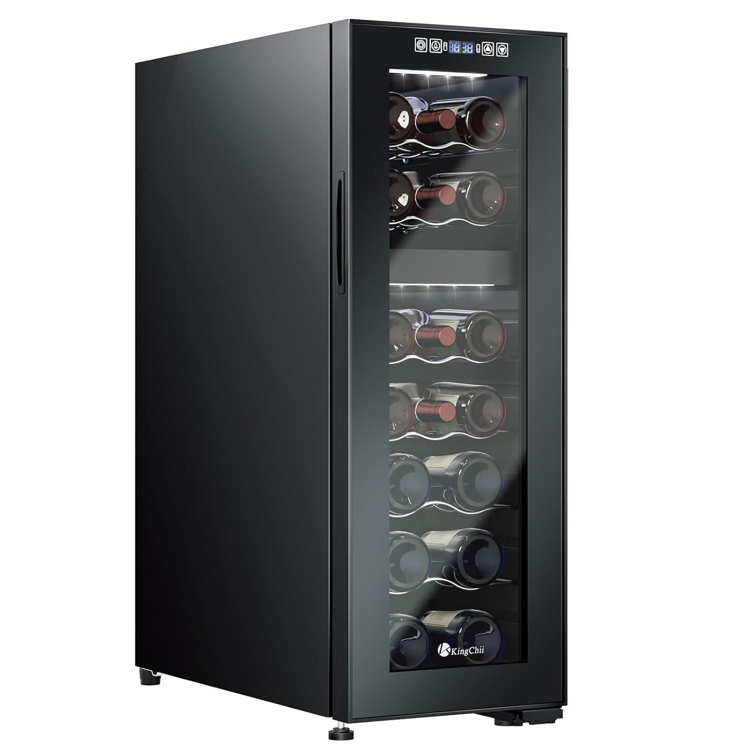 Ivation 18 Bottle Wine Cooler Fridge, Compressor Refrigerator W/Lock