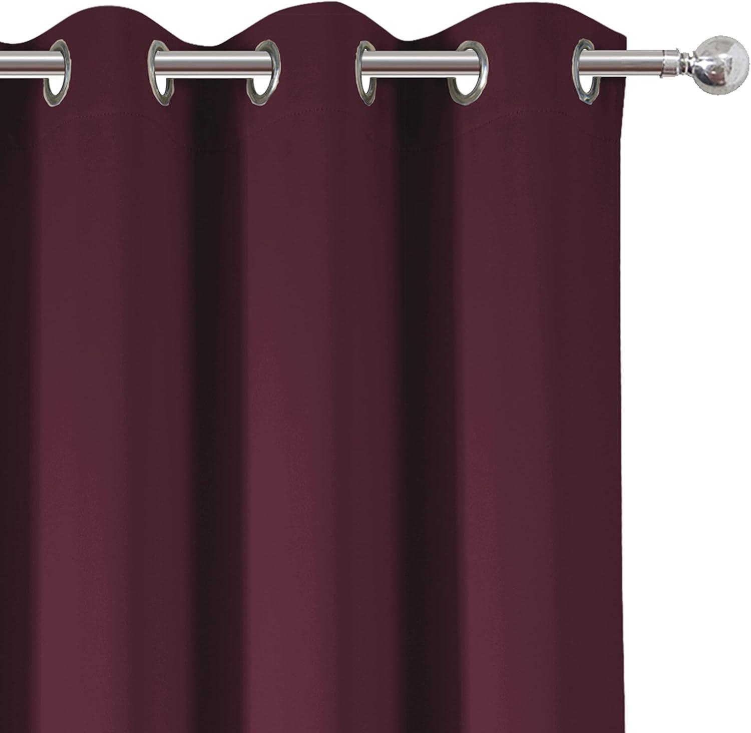 LEMOMO Burgundy Blackout Curtains 38 x 54 Inch Length/Set of 2 Curtain Panels/Thermal Insulated Room Darkening Blackout Curtains for Bedroom