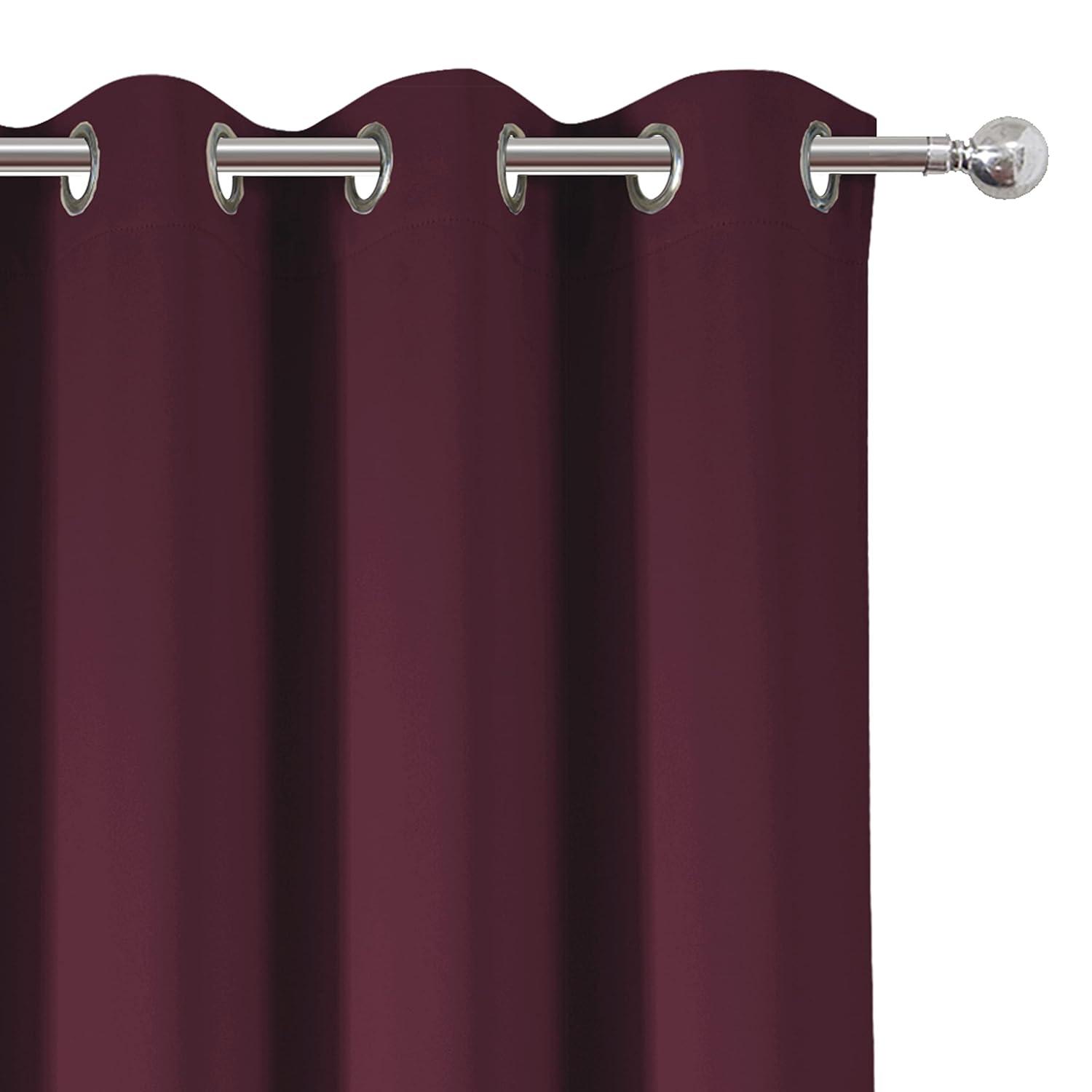 LEMOMO Burgundy Blackout Curtains 38 x 54 Inch Length/Set of 2 Curtain Panels/Thermal Insulated Room Darkening Blackout Curtains for Bedroom