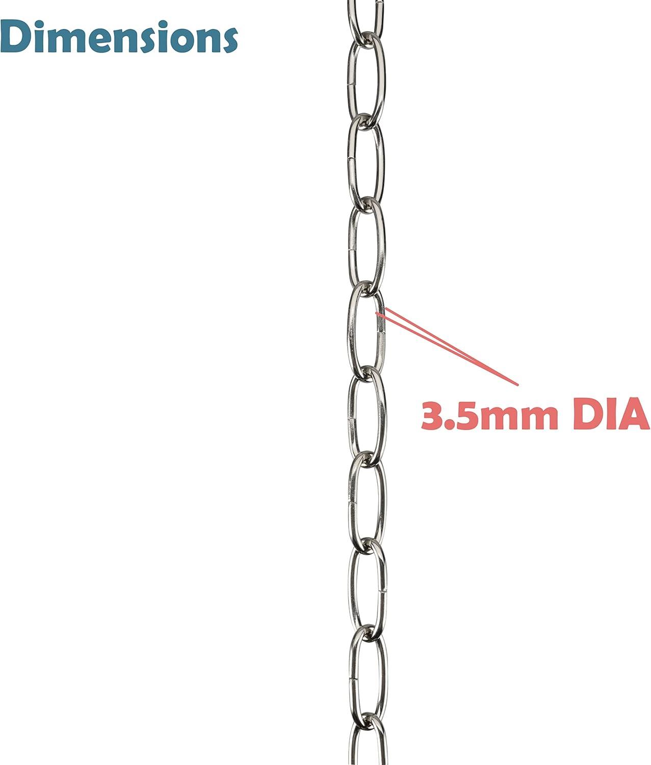 Aspen Creative 21110-51,Steel 10 Feet Heavy Duty Chain For Hanging Up Maximum Weight 40 Pounds-Lighting Fixture/Swag Light/Plant In Antique Brass.11 Gauge.