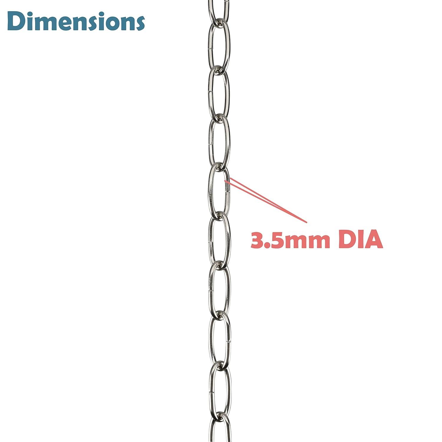 Aspen Creative 21110-51,Steel 10 Feet Heavy Duty Chain For Hanging Up Maximum Weight 40 Pounds-Lighting Fixture/Swag Light/Plant In Antique Brass.11 Gauge.