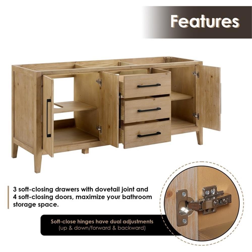 Laurel 71.2" Double Bathroom Vanity Base Only