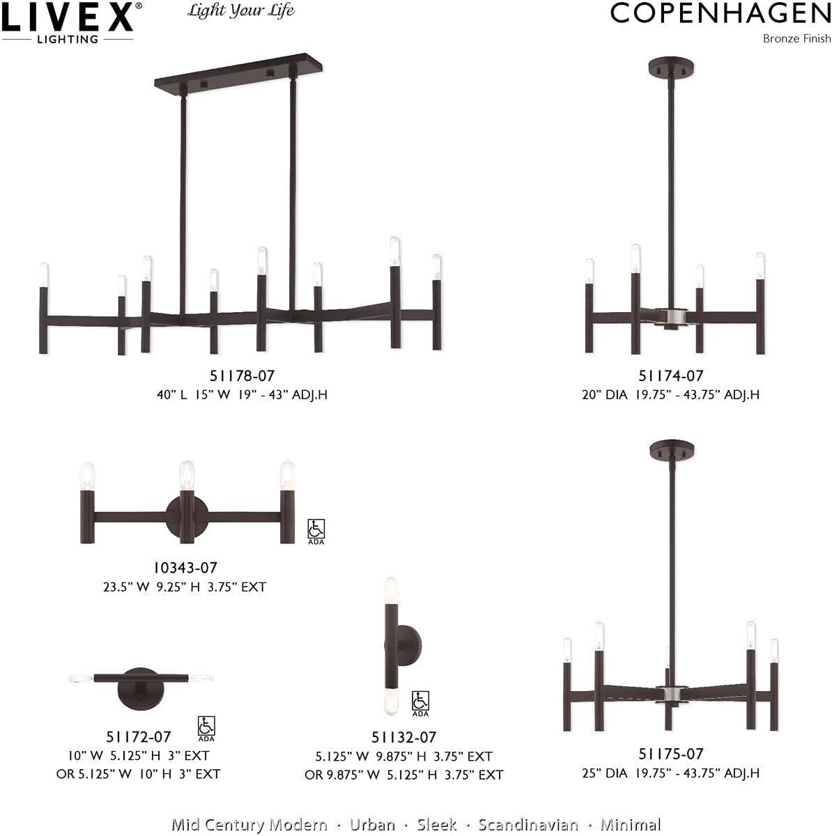 Livex Lighting Copenhagen 5 - Light Chandelier in  Bronze