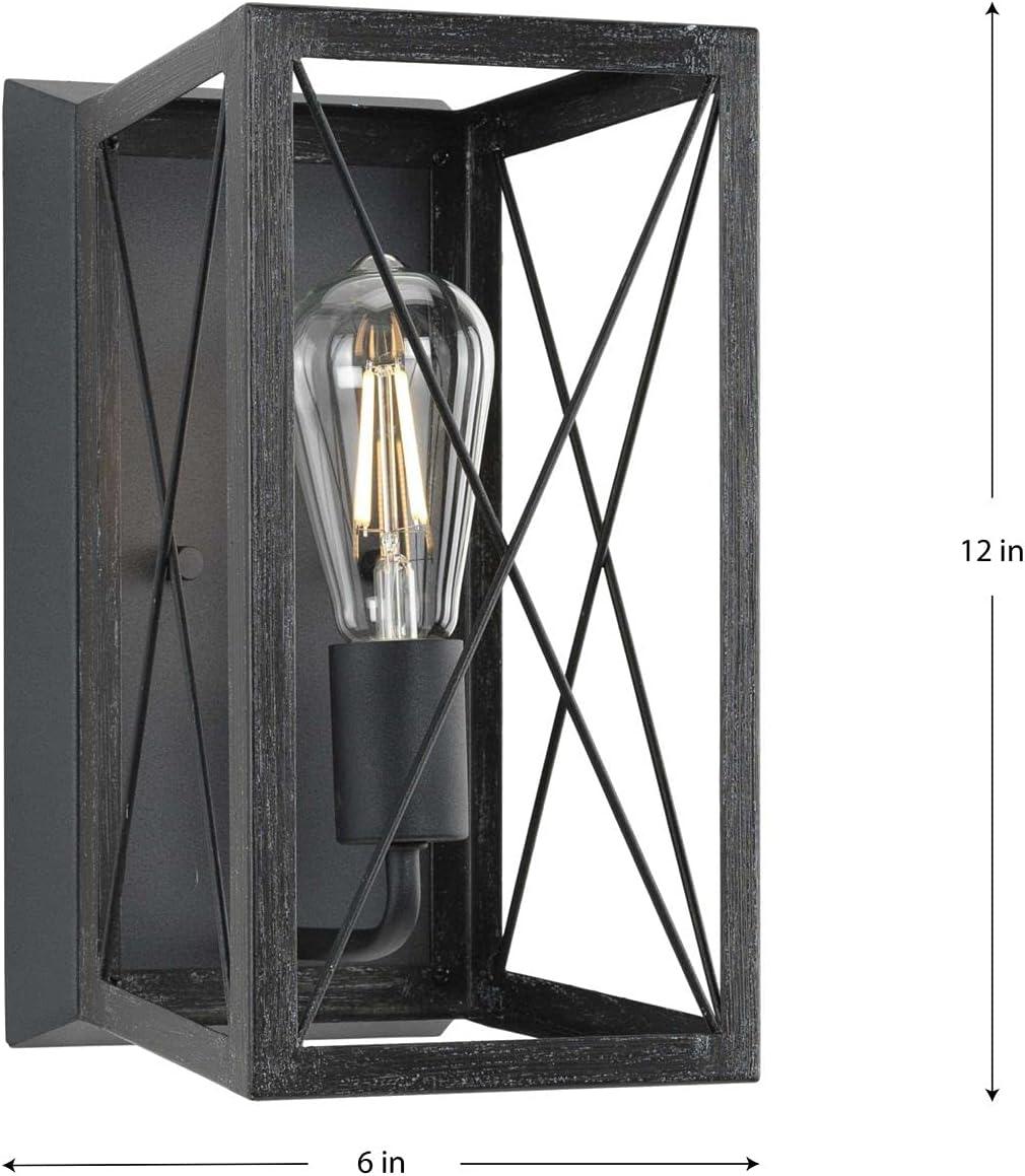 Briarwood Collection One-Light Cerused Black Oak/Black Farmhouse Wall Sconce Light