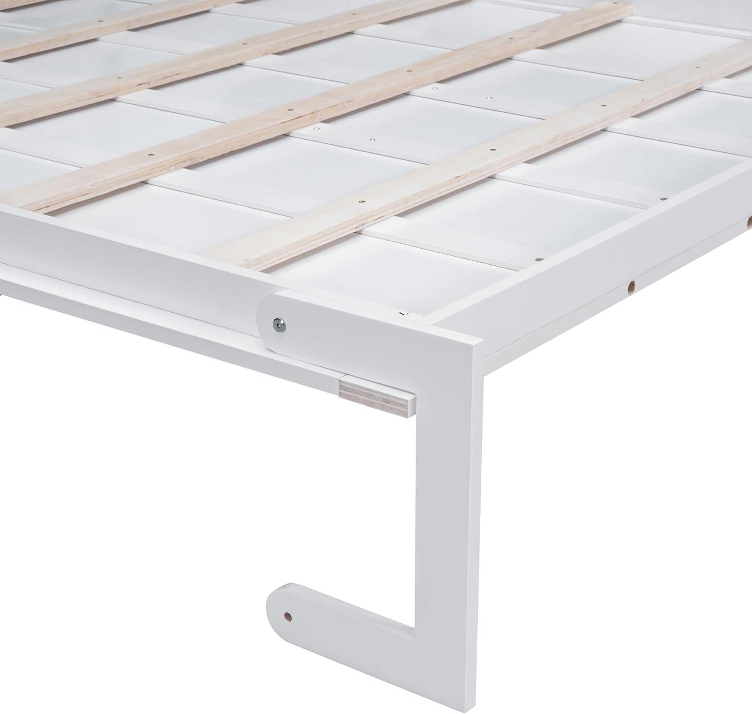 GZMWON Queen Size Murphy Bed Wall Bed With Cushion,White