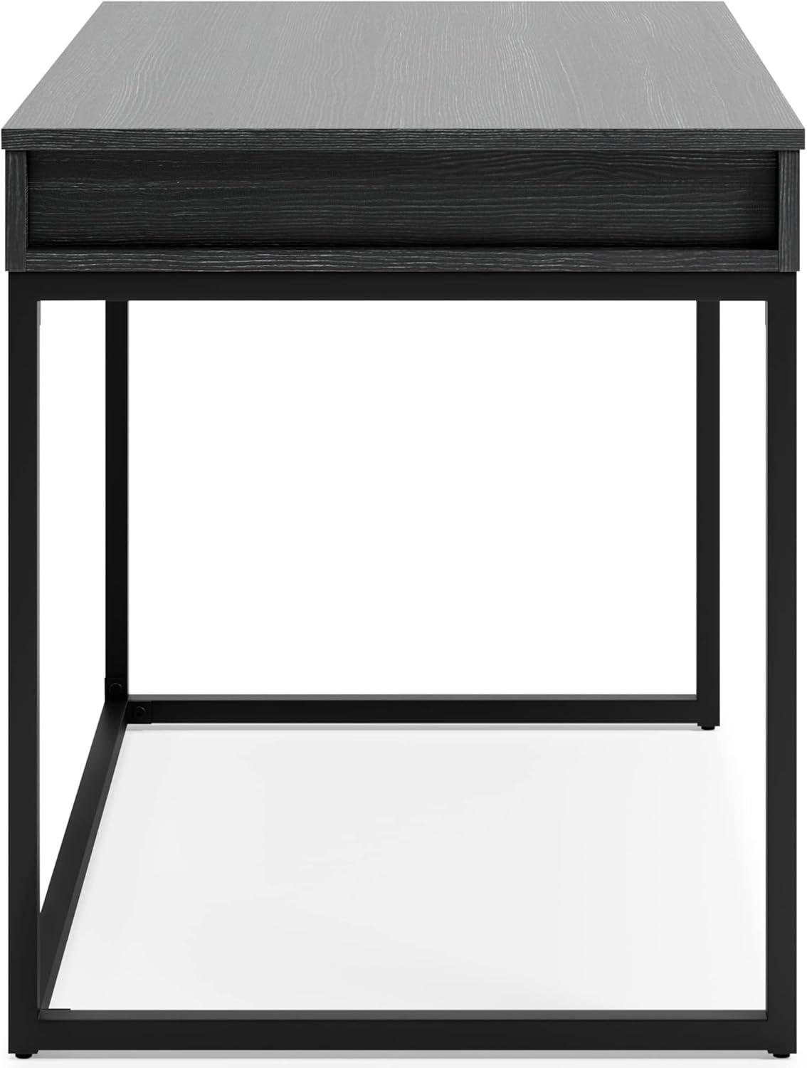 Sleek Black 36" Contemporary Home Office Desk with USB Port