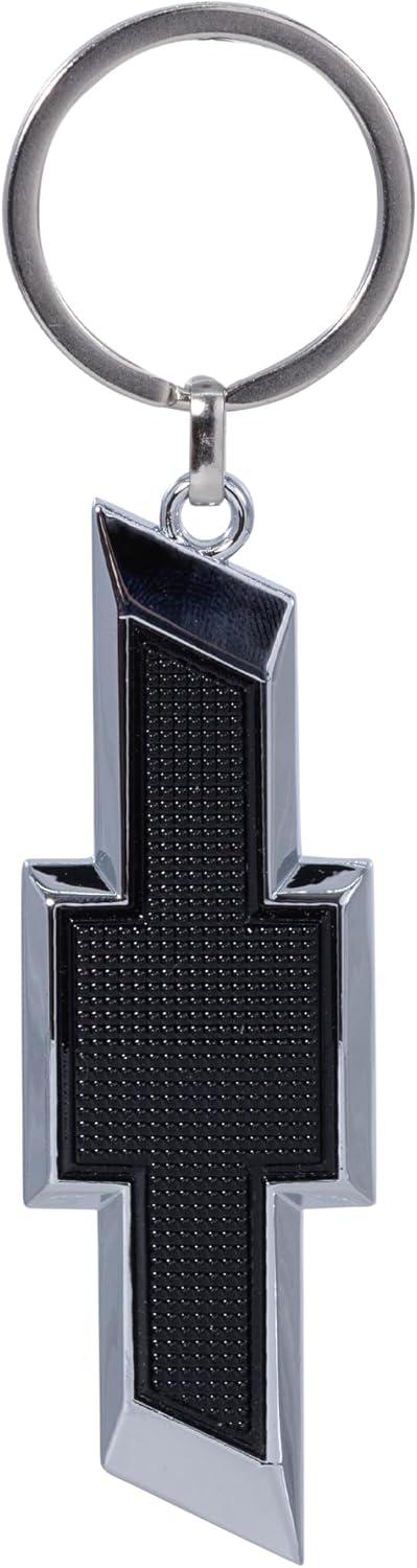 Plasticolor 004577R01 Chevrolet Textured Black and Chrome Bowtie Enamel Key Chain