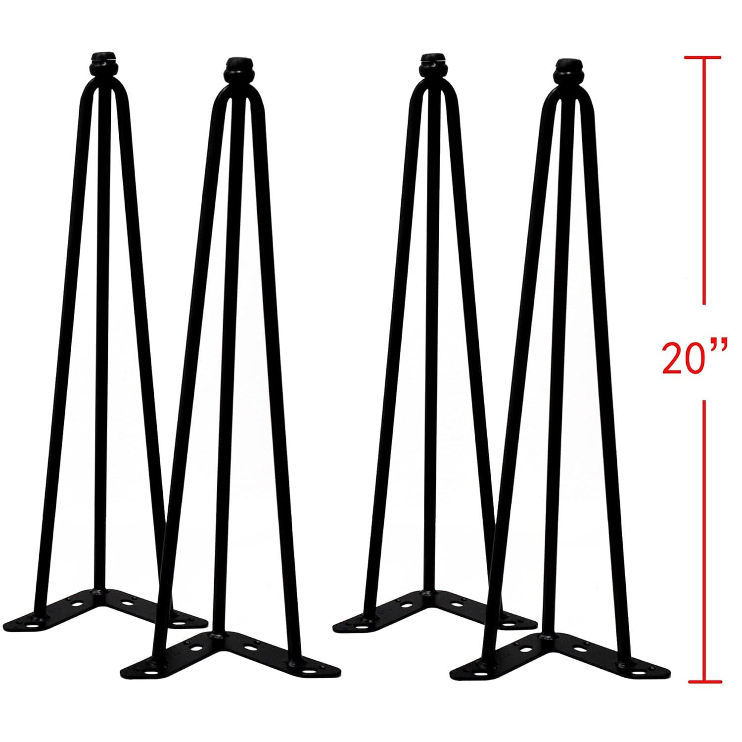 Home Soft Things 4 Piece Hairpin Metal Table Legs Furniture Legs Tripod 20" (4 pc)