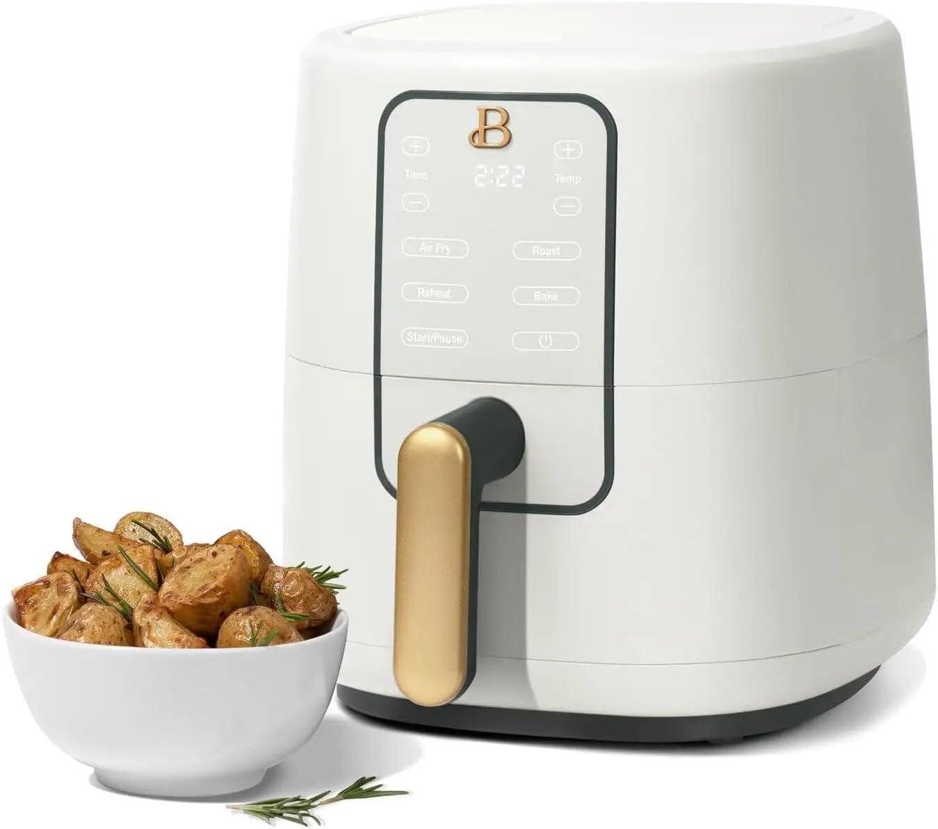 Beautiful 3 Qt Air Fryer with TurboCrisp Technology, White Icing by Drew Barrymore