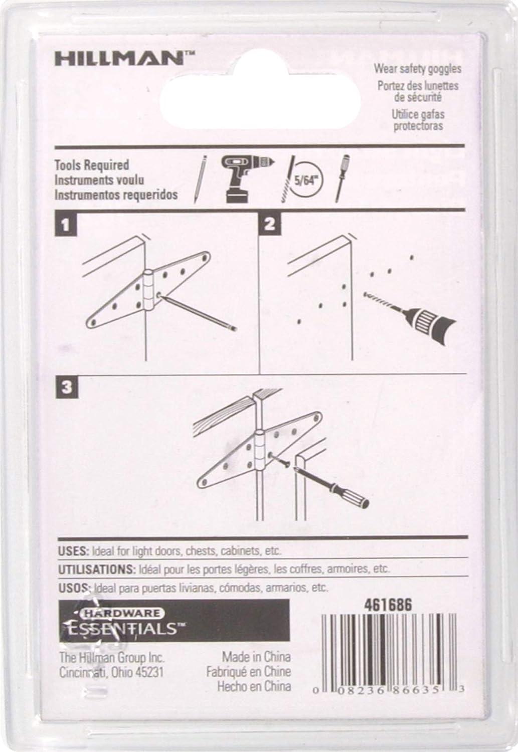 Zinc Plated 3" Light Strap Hinge for Gates and Doors