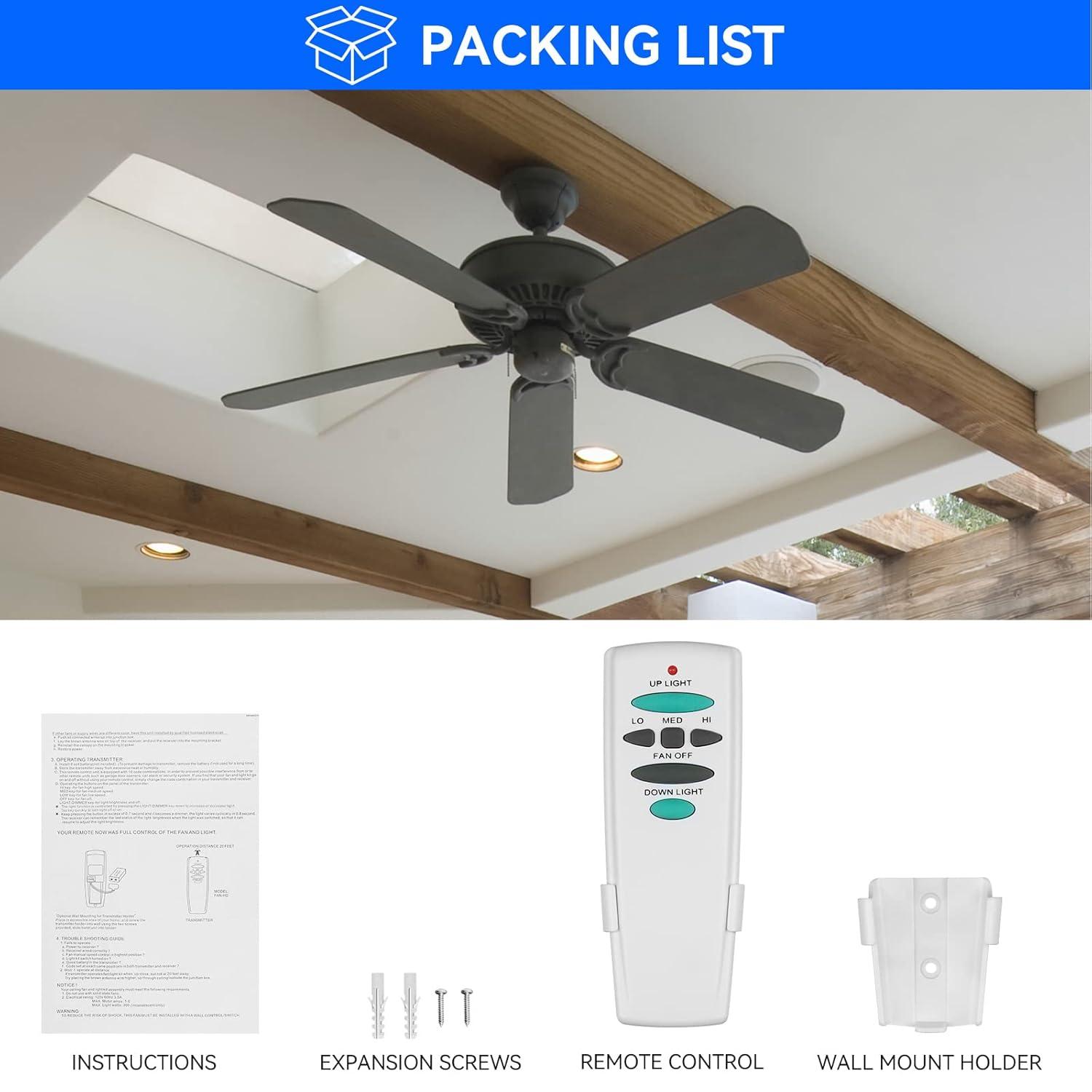 Hampton Bay UC7078T Replacement for Ceiling Fan Remote UC7078T with Up Down Light, L3H2010FANHD Fan-HD Fan-HD6 (Remote Only)