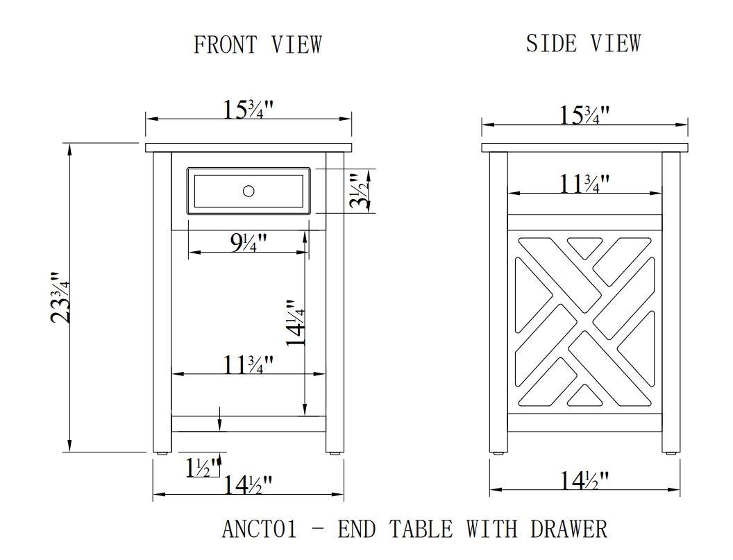 Alaterre Furniture Coventry 36 in. Coffee Table and End Tables Set of 3, Living Room Furniture Collection with Storage, Gray