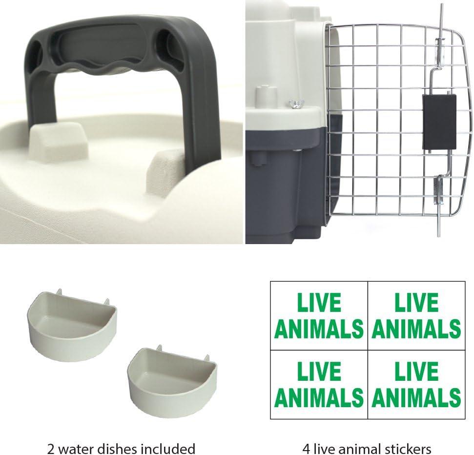 Small Gray and White Airline Approved Rolling Pet Kennel