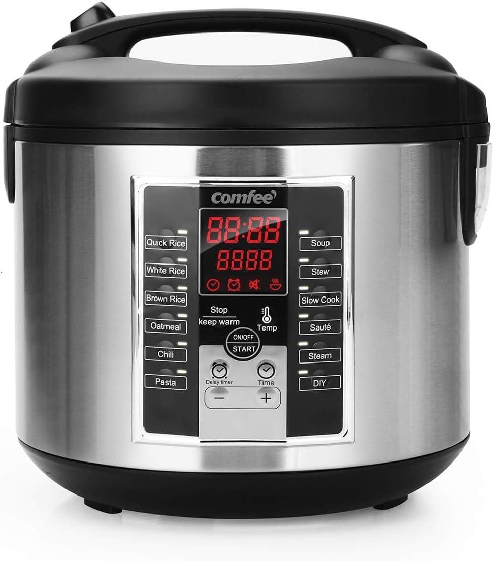 COMFEE' Rice Cooker, Slow Cooker, Steamer, Stewpot, Sauté All in One (12 Digital Cooking Programs) Multi Cooker