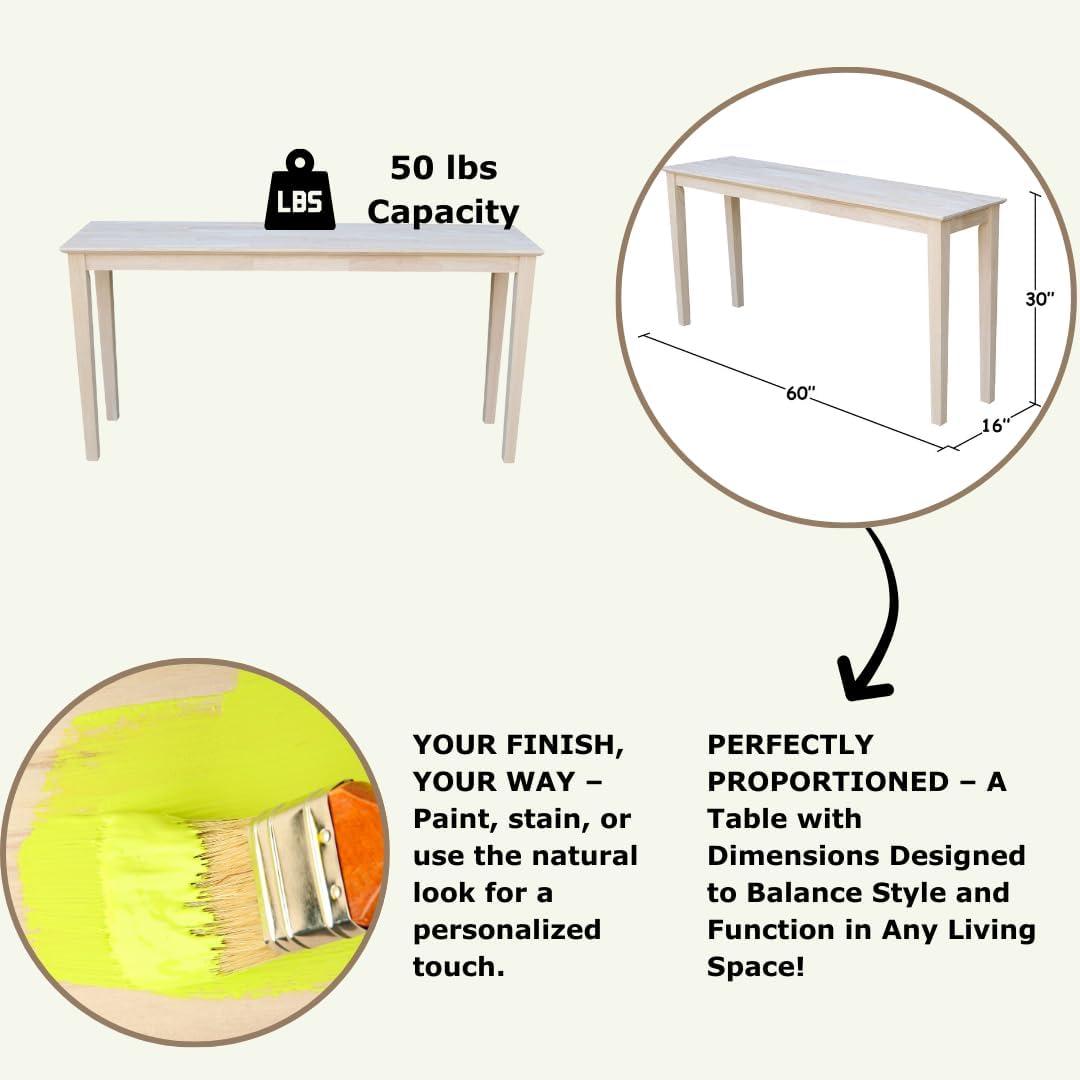 Shaker Table Unfinished - International Concepts