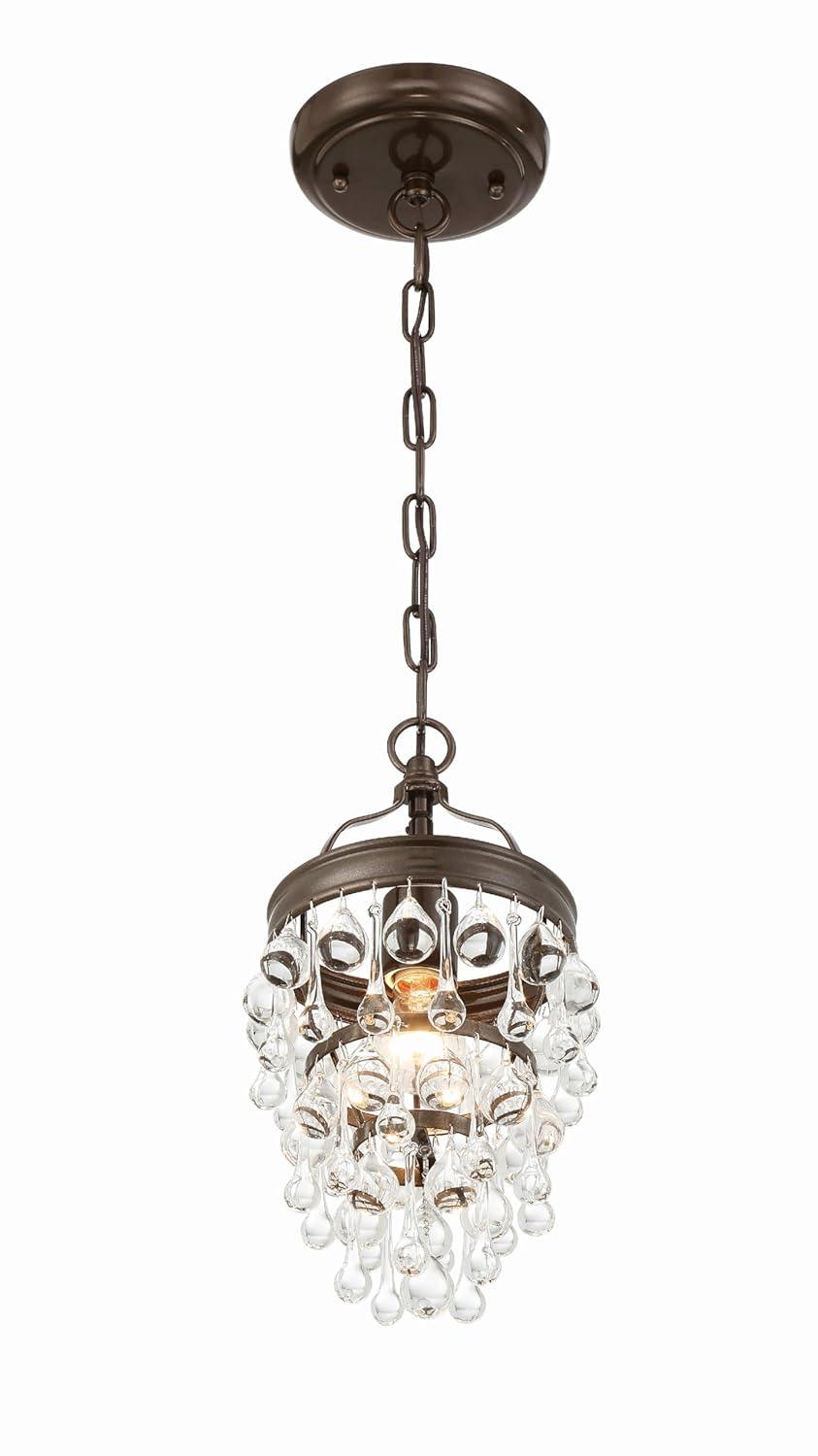 Crystorama Calypso 7 1/2"W Vibrant Bronze and Crystal Mini Chandelier