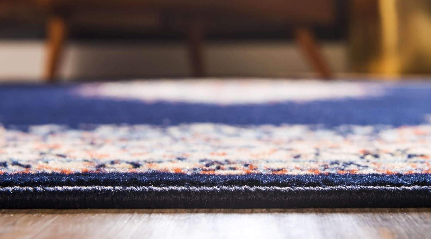 Rugs.com Amaya Collection Rug – 2' x 3' Navy Blue Medium Rug Perfect For Entryways, Kitchens, Breakfast Nooks, Accent Pieces