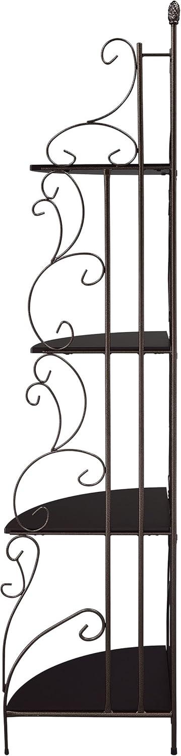 Coaster 4 Shelves Traditional Metal Corner Bookcase in Copper
