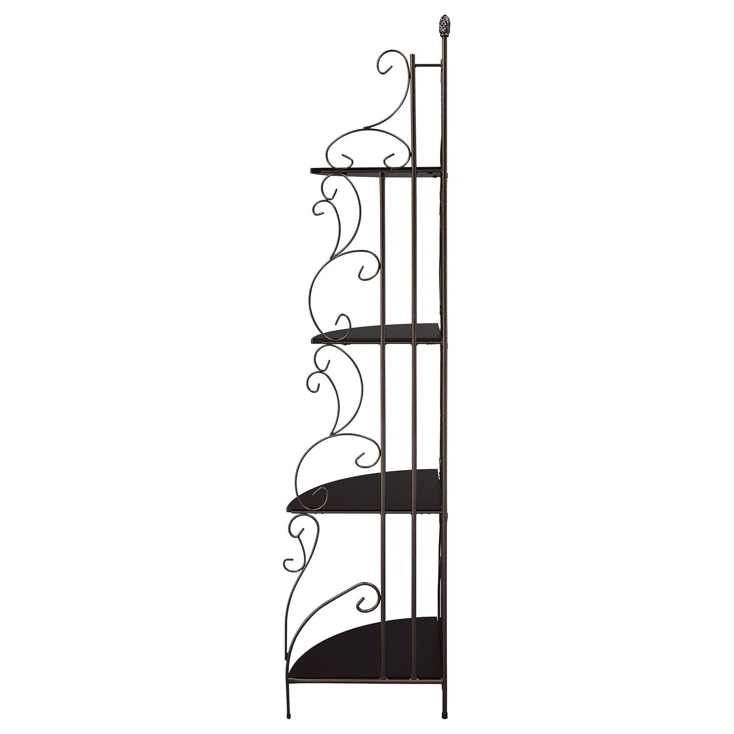 Coaster 4 Shelves Traditional Metal Corner Bookcase in Copper