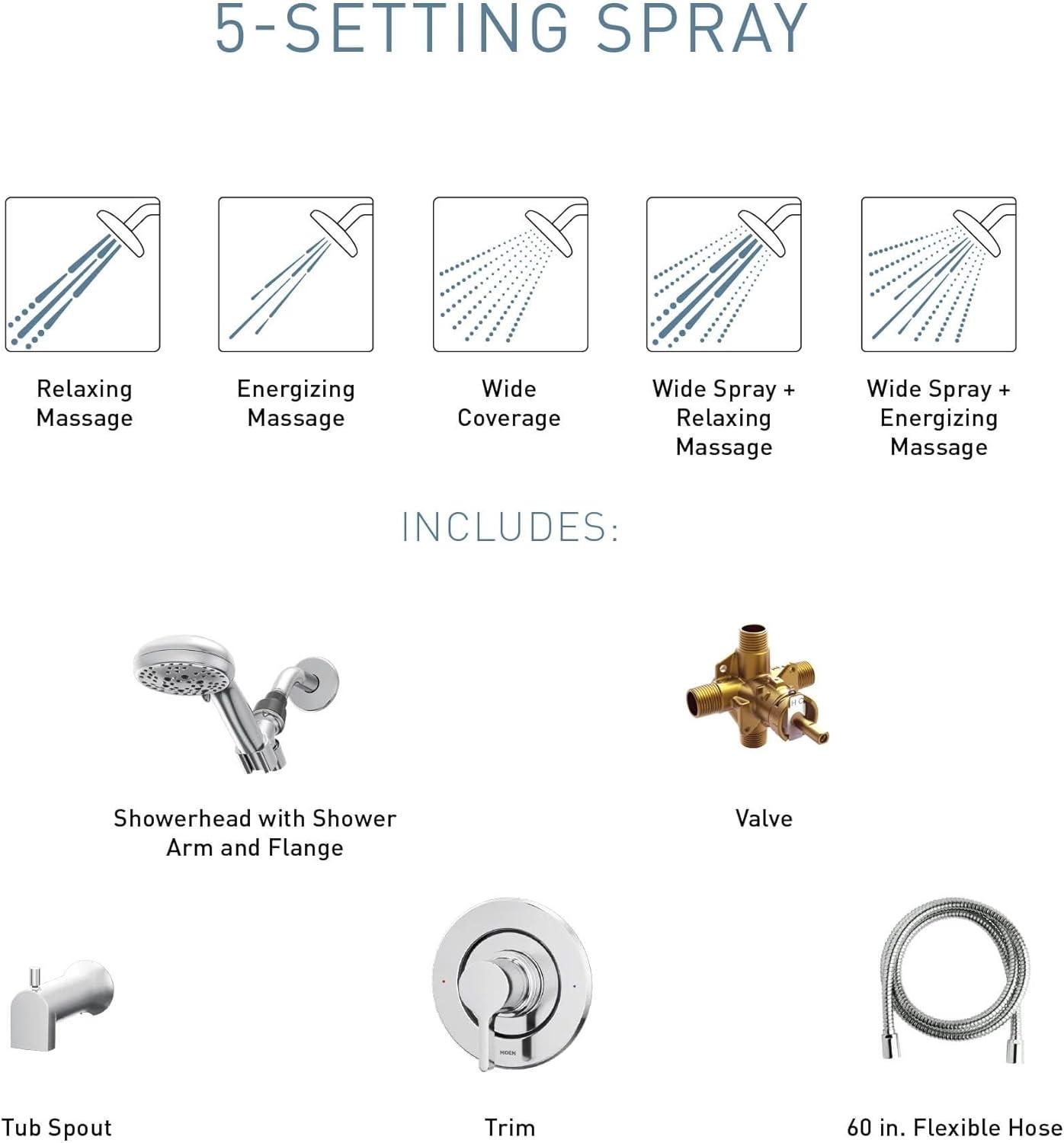 Beric Tub & Shower Faucet with Handheld Showerhead, Valve Included