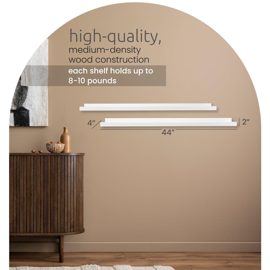 kieragrace KG Modern  Edge Frame Ledge  Set of 2 White Engineered Wood