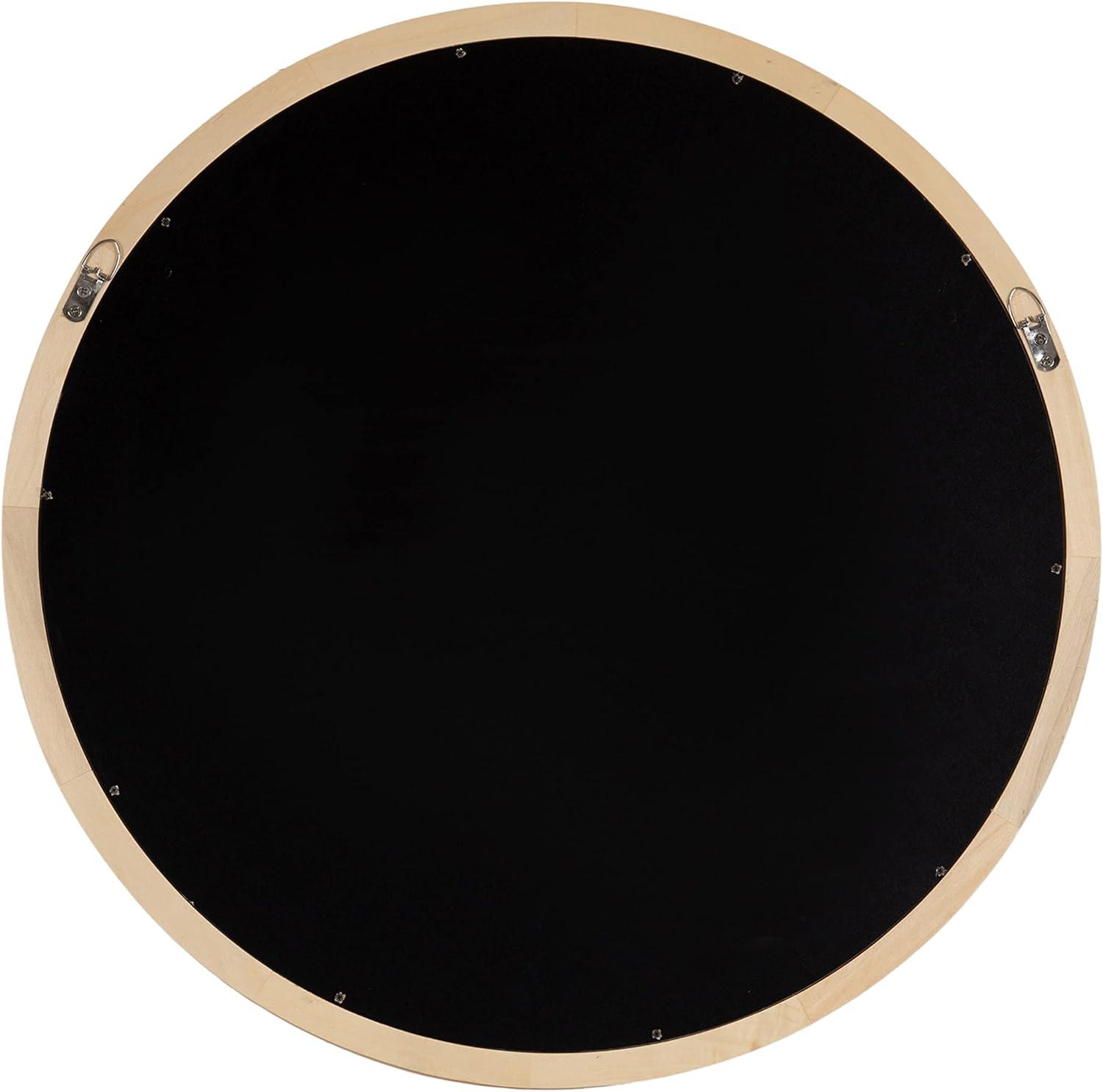 Kate and Laurel Hatherleig Round Wood Round Mirror, 24" Diameter, Natural