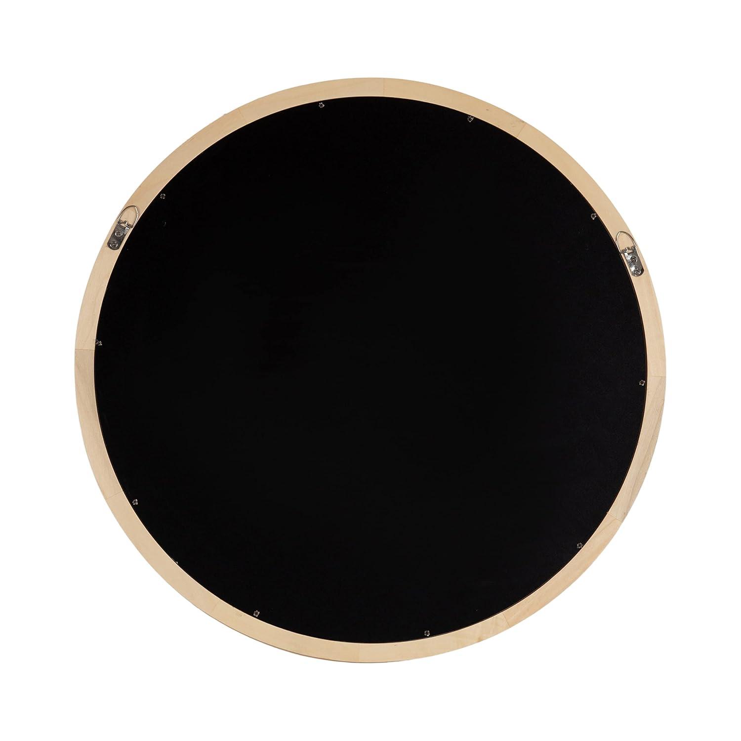 Kate and Laurel Hatherleig Round Wood Round Mirror, 24" Diameter, Natural
