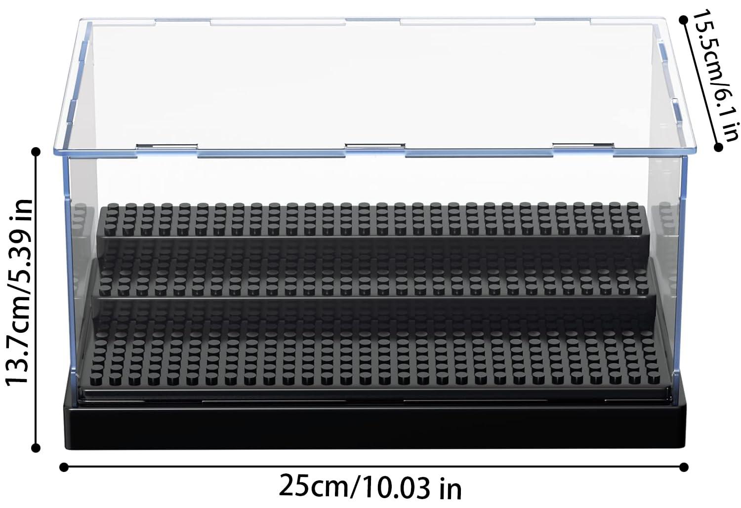 Display Case for Minifigure Action Figures Blocks, Removable Acrylic Display Box Storage for Collection Bricks Blocks Toys Models Minifigures