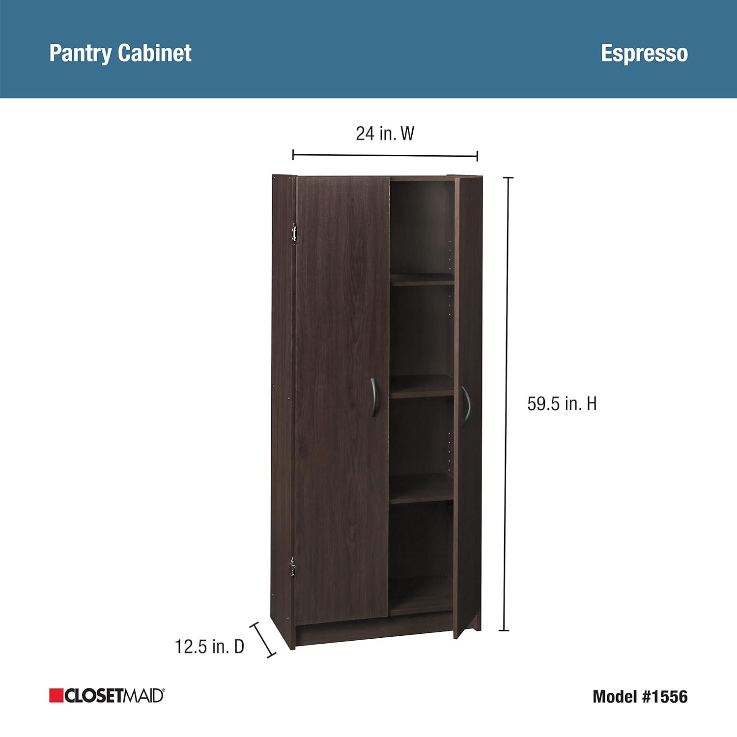 Cabinet Cupboard with 2 Doors, Adjustable Shelves Standing, Storage for Kitchen, Laundry, or Utility Room, Espresso