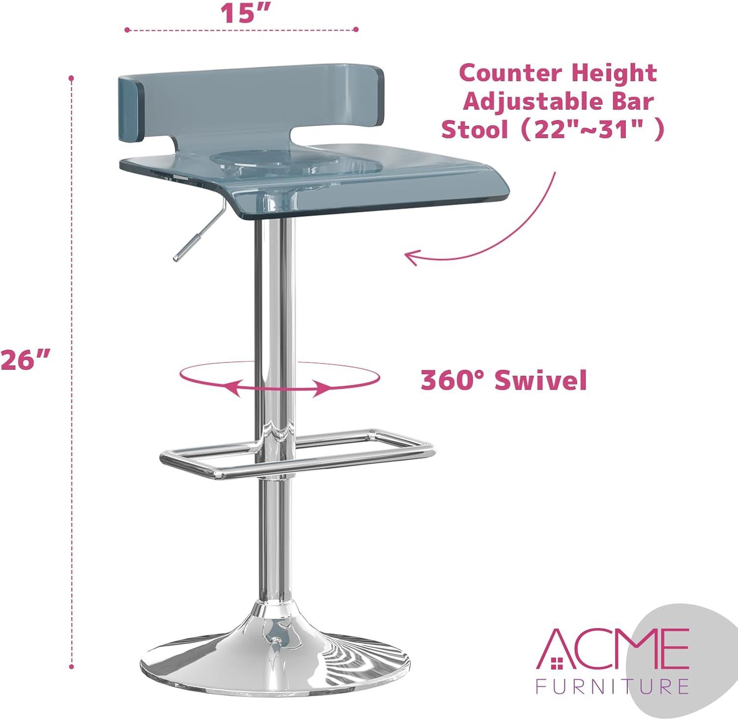 Counter and Barstools Chrome - Acme Furniture