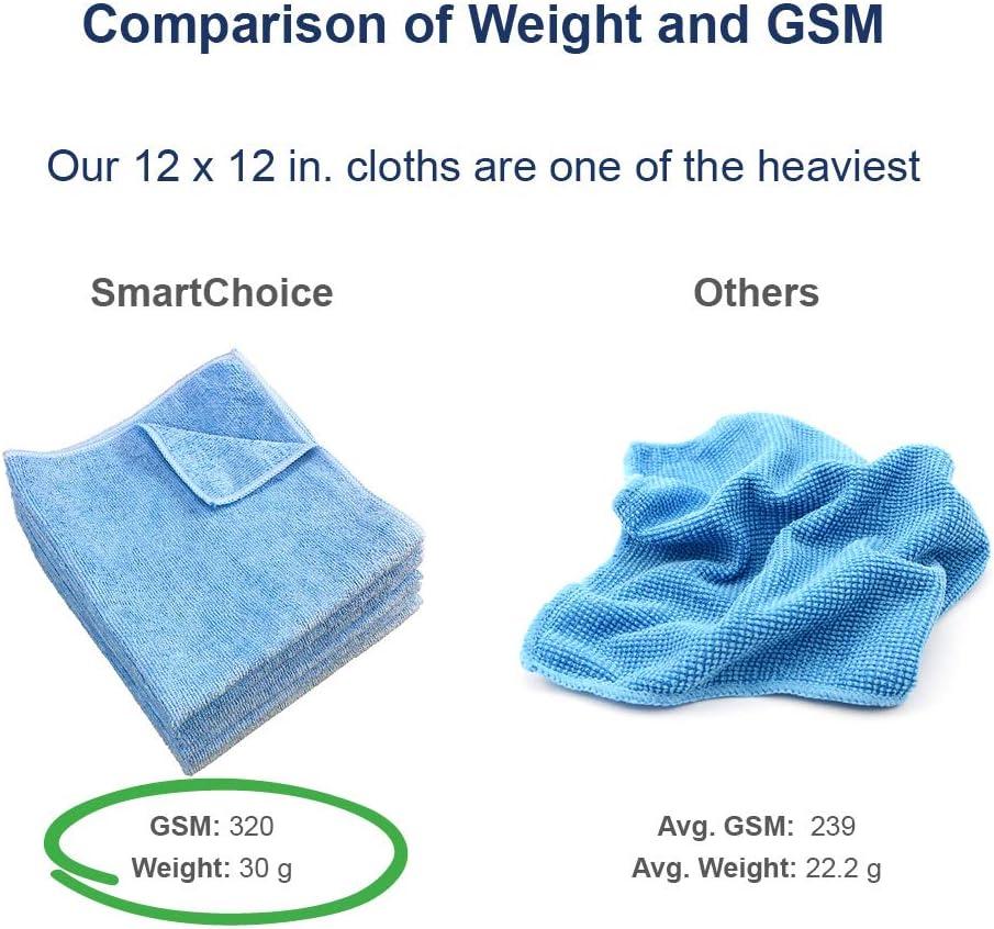 Smart Choice Microfiber Cleaning Cloths 12x12 30gm Blue (12/Pack)