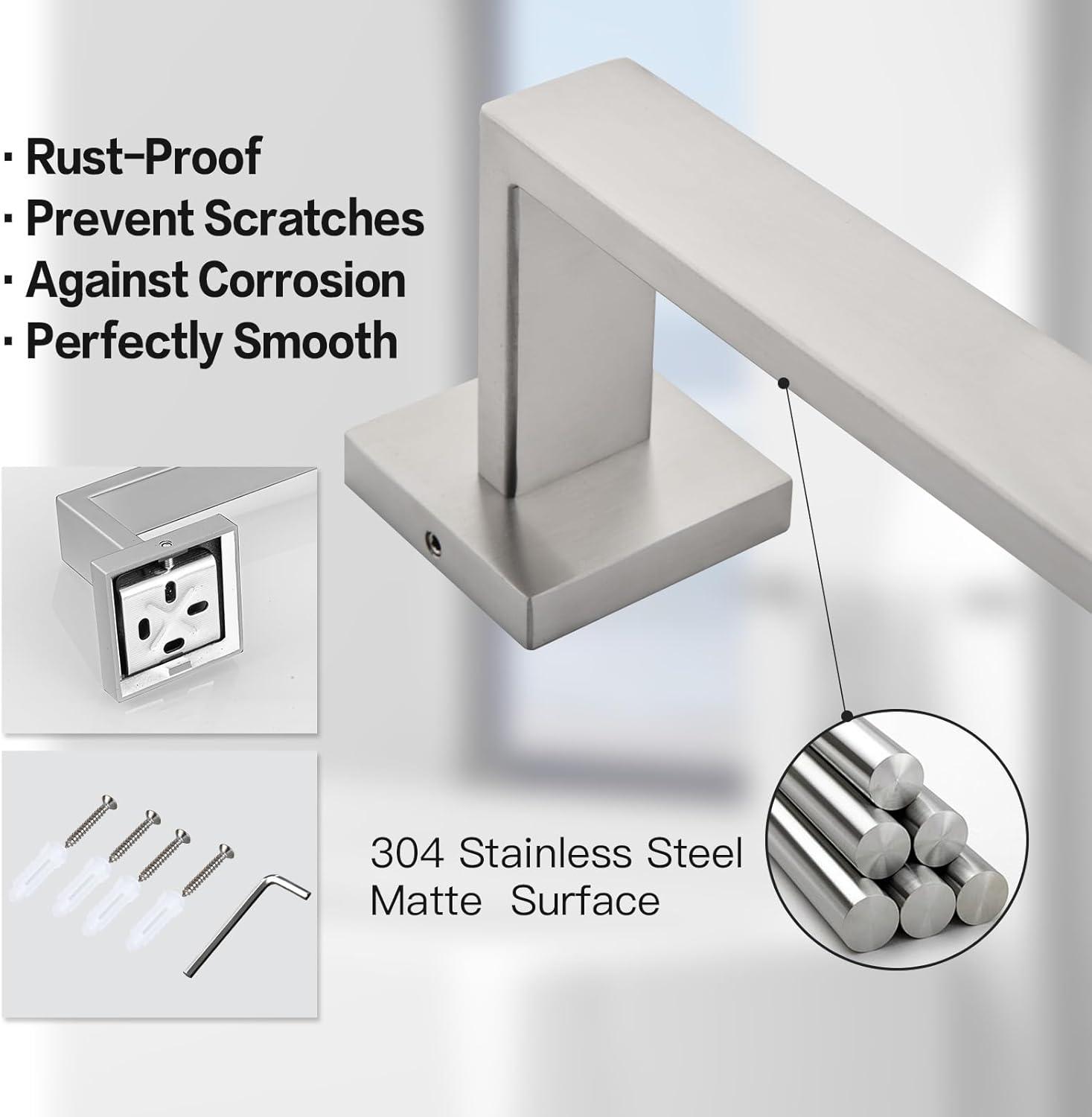 Brushed Nickel 5-Piece Modern Bathroom Hardware Set