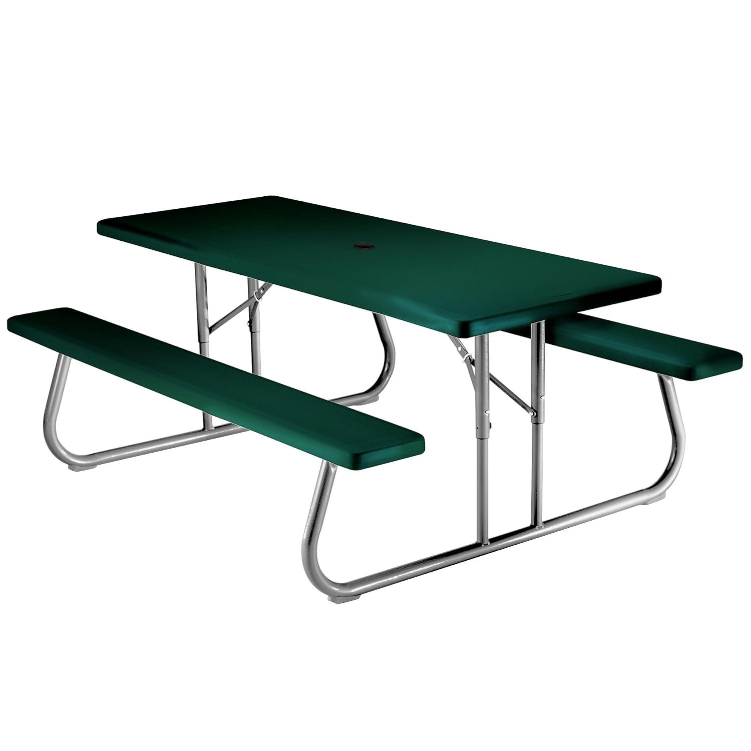 Lifetime 6 Foot Polyethylene Picnic Table, Hunter Green (22123)